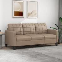  3-Seater Sofa Cappuccino 180 cm Faux Leather