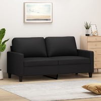  2-Seater Sofa Black 140 cm Faux Leather