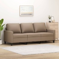  3-Seater Sofa Cappuccino 180 cm Faux Leather
