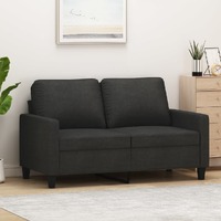  2-Seater Sofa Black 120 cm Fabric