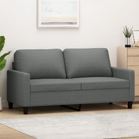  2-Seater Sofa Dark Grey 140 cm Fabric