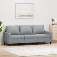  3-Seater Sofa Light Grey 180 cm Fabric