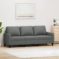  3-Seater Sofa Dark Grey 180 cm Fabric