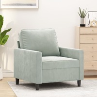 Sofa Chair Light Grey 60 cm Velvet