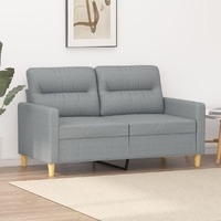  2-Seater Sofa Light Grey 120 cm Fabric