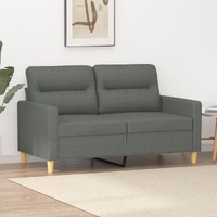 2-Seater Sofa Dark Grey 120 cm Fabric