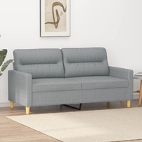  2-Seater Sofa Light Grey 140 cm Fabric