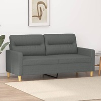  2-Seater Sofa Dark Grey 140 cm Fabric