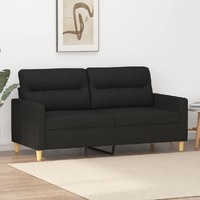  2-Seater Sofa Black 140 cm Fabric