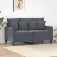  2-Seater Sofa Dark Grey 120 cm Velvet