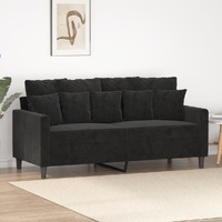  2-Seater Sofa Black 140 cm Velvet