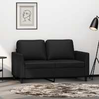  2-Seater Sofa Black 120 cm Faux Leather
