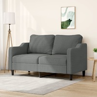 2-Seater Sofa Dark Grey 140 cm Fabric