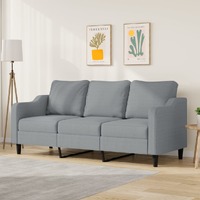  3-Seater Sofa Light Grey 180 cm Fabric