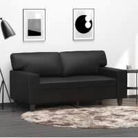  2-Seater Sofa Black 120 cm Faux Leather