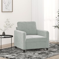  Sofa Chair Light Grey 60 cm Velvet