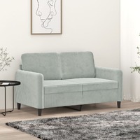  2-Seater Sofa Light Grey 120 cm Velvet