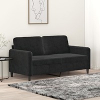  2-Seater Sofa Black 140 cm Velvet