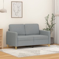  2-Seater Sofa Light Grey 120 cm Fabric