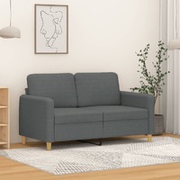  2-Seater Sofa Dark Grey 120 cm Fabric