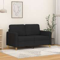  2-Seater Sofa Black 120 cm Fabric