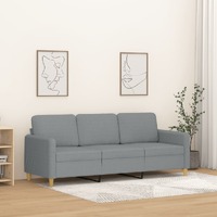  3-Seater Sofa Light Grey Fabric 180 cm