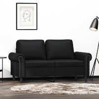  2-Seater Sofa Black 120 cm Faux Leather