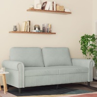 2-Seater Sofa Light Grey 140 cm Velvet