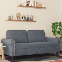  2-Seater Sofa Dark Grey 140 cm Velvet