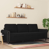  3-Seater Sofa Black 180 cm Velvet