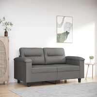  2-Seater Sofa Dark Grey 120 cm Microfibre Fabric