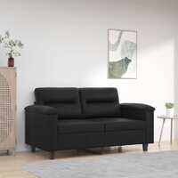  2-Seater Sofa Black 120 cm Faux Leather