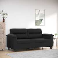  2-Seater Sofa Black 140 cm Faux Leather