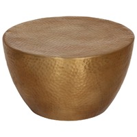 Coffee Table Hammered Aluminium Ø 50x30 cm Brass