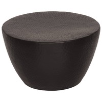  Coffee Table Hammered Aluminium Ø 50x30 cm Black