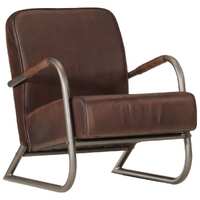  Sofa Chair Brown Real Leather