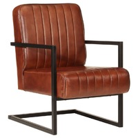  Sofa Chair Brown Real Leather