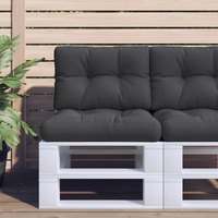  Pallet Cushion Black 50x40x12 cm Fabric
