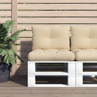  Pallet Cushions 2 pcs Beige Fabric