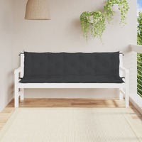  Garden Bench Cushions 2pcs Black 180x50x7cm Oxford Fabric