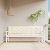  Garden Bench Cushions 2pcs Cream White 200x50x7cm Oxford Fabric