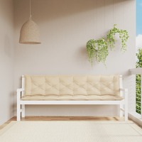  Garden Bench Cushions 2 pcs Beige 200x50x7 cm Oxford Fabric