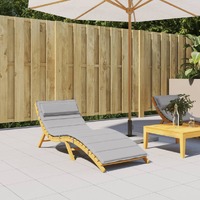  Sun Lounger Cushion Grey 180x60x3 cm Oxford Fabric