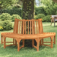  Half Round Tree Bench Ø208 cm Solid Wood Eucalyptus