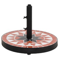  Parasol Base Terracotta and White Round 12 kg