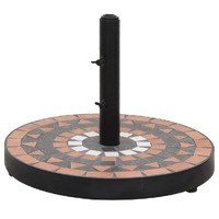  Parasol Base Terracotta and White Round 12 kg