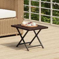  Folding Table Brown 45x35x32 cm Poly Rattan