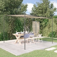  Gazebo Beige 3x3 m 180 g/m² Fabric and Steel