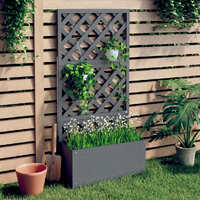  Trellis Planter Grey 65x33x135 cm WPC