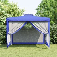  Gazebo with Double Roof Blue 3x3x2.68 m Fabric